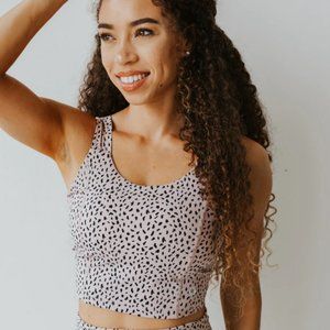 Astoria LUXE IGNITE Sports Crop - Beige Speckle Size S NWT